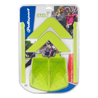 Polisport guppy maxi kit adaptateur à accoudoirs et repose-pieds couleur vert