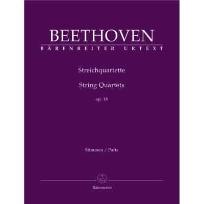 Partitions classique BARENREITER BEETHOVEN L.VAN - STREICHQUARTETTE OP.18 N°1-6 - QUATUOR A CORDES Ensemble à cordes