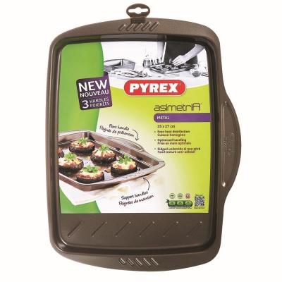 Pyrex 8010737 asimetria plaque de cuisson acier chocolat 40,29 x 31,24 x 2,96 cm