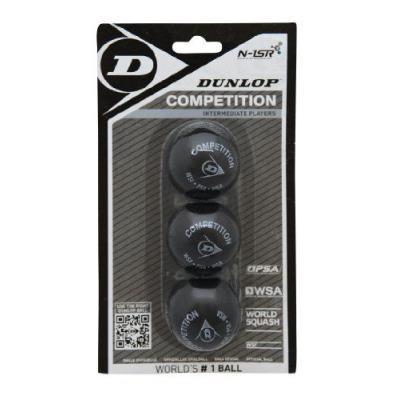 Dunlop balles de squash x3 competition loisirs