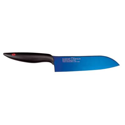 Couteau santoku Kasumi Titanium bleu lame 18cm