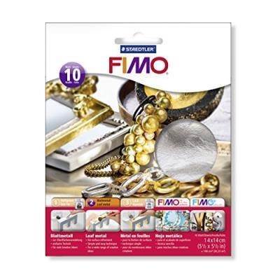 Staedtler Fimoâ Accessoires Pack De 10 Feuilles Métalliques Argent 14 X 14 Cm
