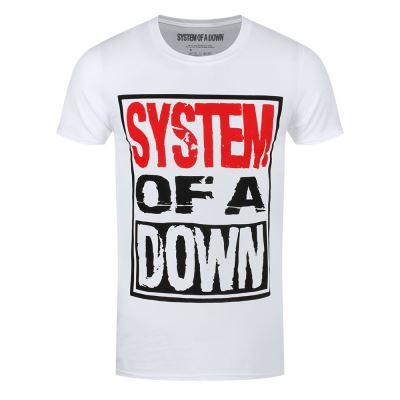 System of a Down T-Shirt Triple Stack Box Homme Blanc - Taille S