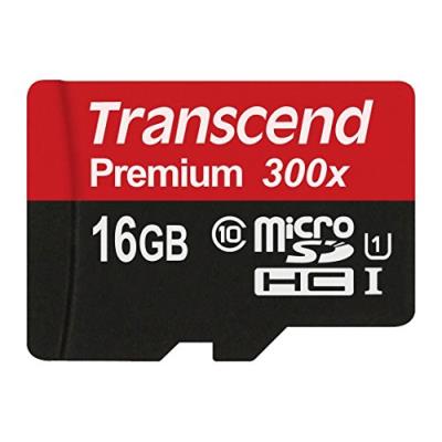 Transcend 16 go carte mémoire microsdhc classe 10 uhs-i 400x avec adaptateur ts16gusdu1
