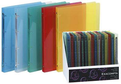 Classeur Exacompta 4 annx polypro 32x25cm Translucide Dos 20mm Coloris assortis