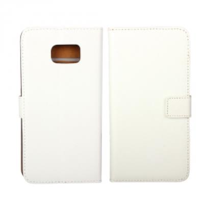 Etui type portefeuille blanc Samsung Galaxy S6-Edge PLUS rabat latéral fonction stand