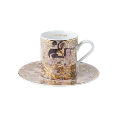 goebel 66515693 tasse à espresso avec sous-tasse motif expectation de gustav klimt