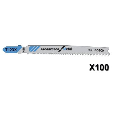 Lot De 100 Lames De Scie Sauteuse Progressor For Metal T123Xf L 100 Mm Bosch 2608638700