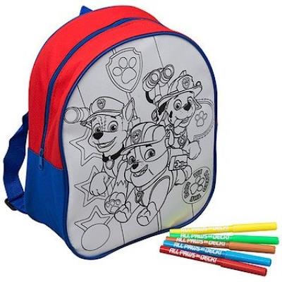 Paw Patrol - Colorie Ton Propre Sac A Dos De La Patpatrouille - Sac À Décorer 25 Cm + 5 Feutres 101287