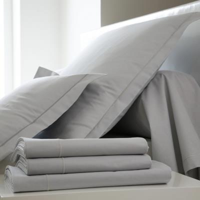 Drap housse Coton BLANC DES VOSGES 160 x 200 cm Perle