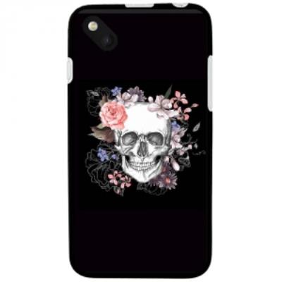 Coque souple pour Wiko Sunset 2 avec impression Motifs skull fleuri