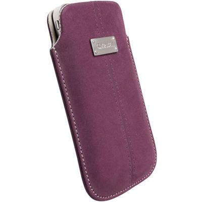 Krusell Luna Mobile Leather Pouch Large - Etui voor mobiele telefoon - leer - pruimkleurig paars