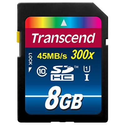 Transcend 8 go carte mémoire sdhc classe 10 uhs-i 300x ts8gsdu1