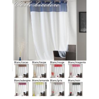 Rideaux Panneaux Voile à Oillets 140x240 Cm Bicolore Achat