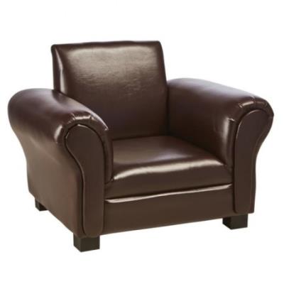 Fauteuil club enfant en simili chocolat