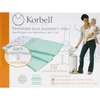 Korbell recharges pour la poubelle à couches korbell standard 15l