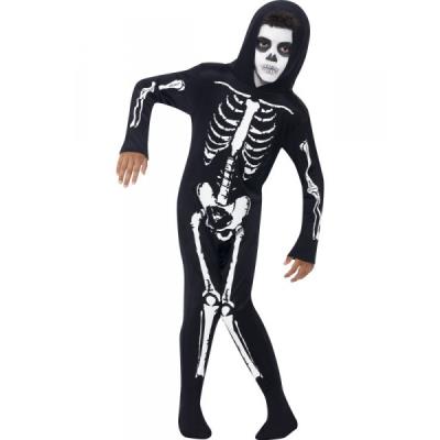 Costume squelette noir pour garçon - 7-9 ans
