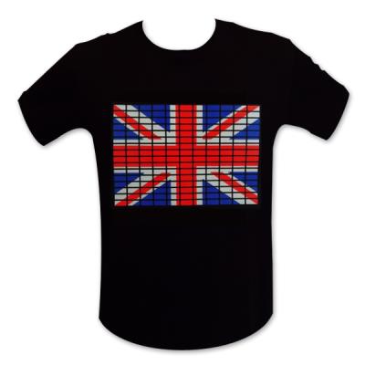 T-shirt drapeau anglais equalizer lumineux LED S