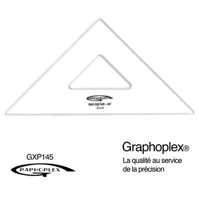 Equerre 45° 3 bords droits 21 cm - graphoplex