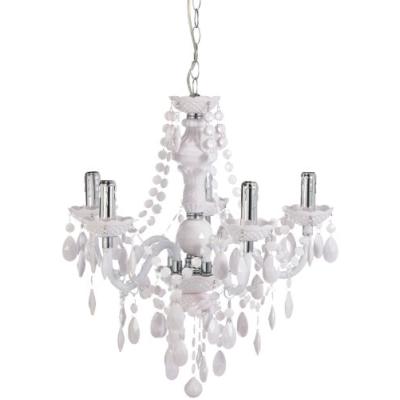 Reality Leuchten R1107-01 Lustre En Acrylique 5 Ampoules 40 W E14 (Non Incluses) Blanc 52 Cm