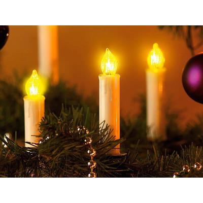 Bougies à LED pour sapin de Noël avec télécommande infrarouge - x30 - rouge