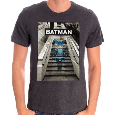 Tshirt Batman DC Comics - Batman Street Bike - Gris - XXL