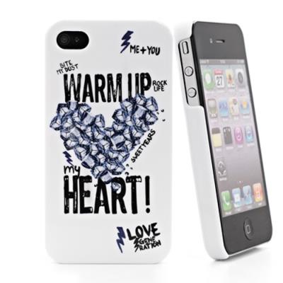 Coque rigide Blanche Warm Up d'origine Sweet Years + film protecteur _ iPhone 4/4S