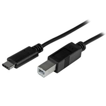CABLING® Câble USB USB-C vers USB-B de 2 m - Cordon USB C vers B - Mâle /  Mâle - Noir