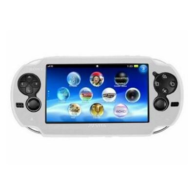 Pack 3 en 1 Sony PS Vita 1000 : Housse silicone blanc - Câble chargeur synchronisation USB - Film Protection écran