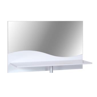 Crédence miroir avec tablette L100cm H62cm LISA - Blanc ...