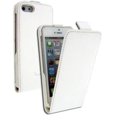 Etui SLIM en cuir véritable Blanc pour iPhone 5