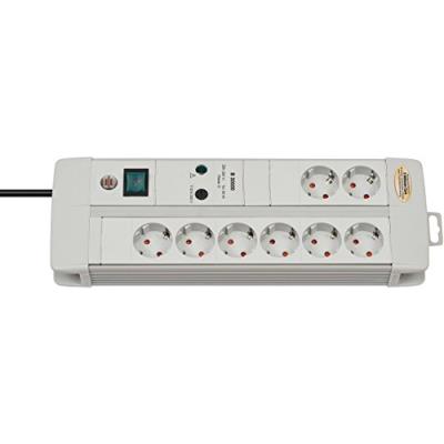Brennenstuhl 1256550378 Premium-Line Parasurtenseur 30 000 A à 8 prises duo H05VV-F 3G1,5 Gris clair 3 m