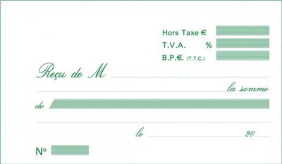 Carnet de re&ccedil;u avec TVA dupli - 23172E - EXACOMPTA - 10,5 x 18 cm