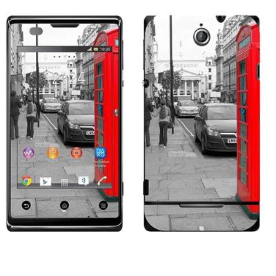 SKIN STICKERS POUR SONY XPERIA E (STICKER : CABINE ROUGE)