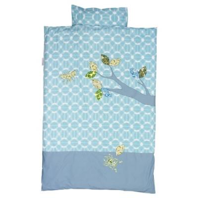 taftan - housse de couette et taie d'oreiller insectes (100 x 135 cm) - bleu