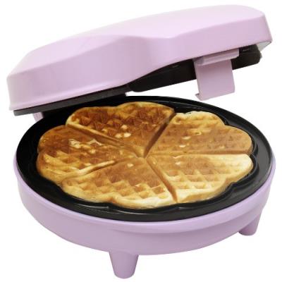 Bestron Gaufrier pour des gaufres en forme de c&oelig;ur, Design r&eacute;tro, Sweet Dreams, 700 W, Rose ASW217