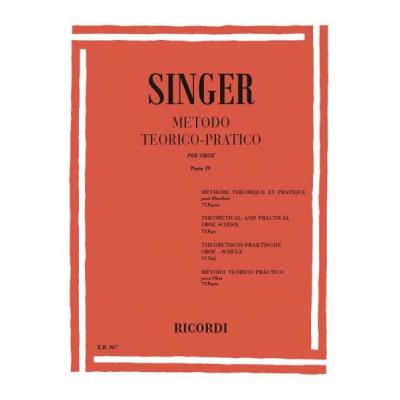 Méthodes et pédagogie RICORDI SINGER S. - METODO TEORICO-PRATICO - PARTE IV 13 STUDI - HAUTBOIS Hautbois