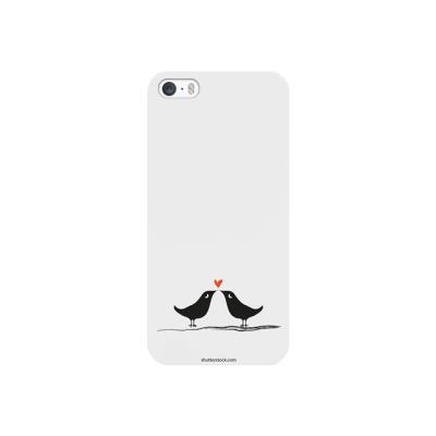 Muvit love birds - Achterzijde behuizing voor mobiele telefoon - zwart, wit - voor Apple iPhone 5, 5s