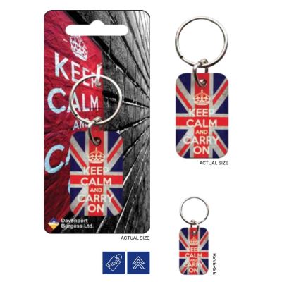 KEEP CALM - Porte-Cles Metal - Union Jack