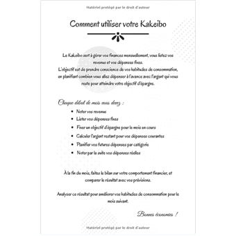 Kabeibo Livre de compte : Cahier de tenue de compte mensuelle et