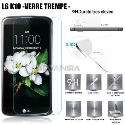 LG K10 Vitre protection d'ecran en verre trempé incassable Tempered Glass LG K10 (LG K10)