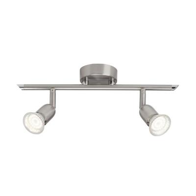 Brillant plafonnier led a 2 lumieres loona 2xgu10 3w acier
