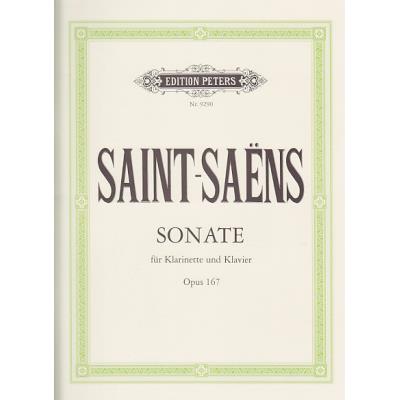 Partitions classique EDITION PETERS SAINT-SAËNS - CLARINET SONATA OP. 167 - CLARINETTE ET PIANO Clarinette