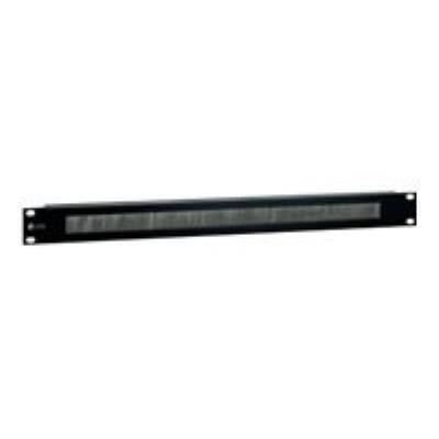 equip - Borstelstrip voor rek - zwart, RAL 9005 - 1U - 19