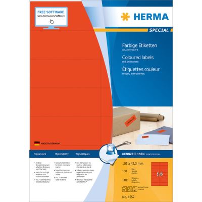 herma herma etiquette universelle special, 105 x 42,3 mm, rouge noir