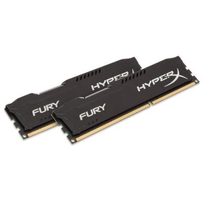 Mémoire kingston hyperx fury black dimm ddr3 1600mhz 8go kit kingston technology hx316c10fbk2 8