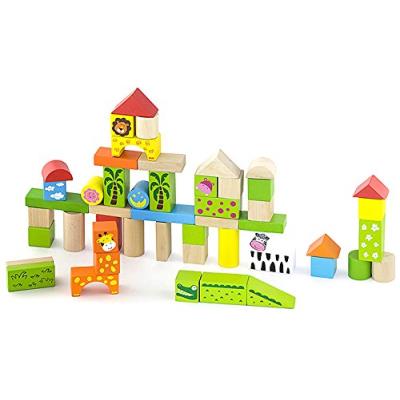 New classic toys - 0805 - jeu de construction - cubes - décoration zoo - 50 pièces
