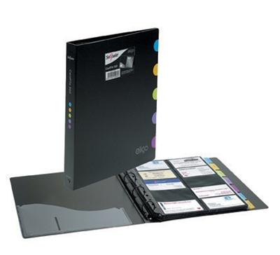 Classeur A4 4 anneaux 25 pochettes pour 500 cartes de visite