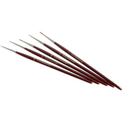 Zahn pinsel lot de 5 pinceaux dartiste taille 5x0, 3x0, 00, 0, 1 1 set e107-03