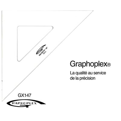 Equerre 45° 3 bords droits 28 cm - graphoplex